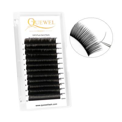 China Natural Long Private Label Elipse Long Flat Matte Quewel Extensiones De Pestanas Planas Elipse Hair Extensions for sale