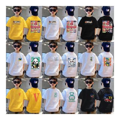 China Wholesale Anti-pilling Children's Shirts Printed Short Sleeve Cotton Girls Boys T-shirts Printed Factory Price for sale