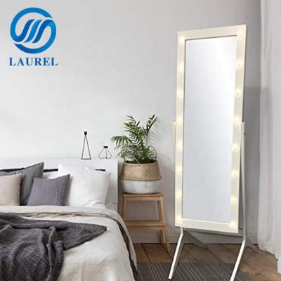 China Magnifying home decoration led integral floor stand dressing mirror for sale for sale