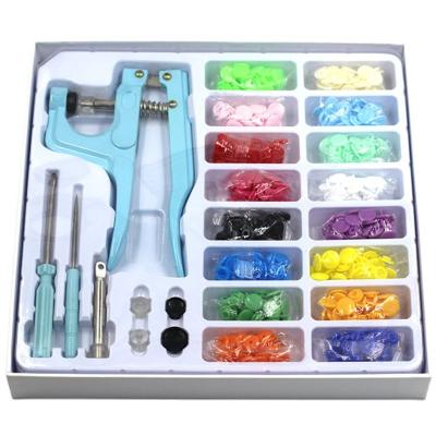 China Modern U Shape Tie Breaker Pliers Button + 160 Set T5 Plastic Resin Plastic Resin Snap Button Press Stud Fabric Button Press Machine Sewing Tool for sale