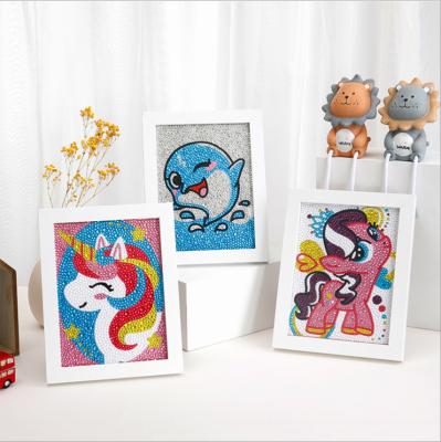 China Wholesale Price CLASSIC Design Mini Toy Diy Mini White Frame Diamond Painting Unicorn /fish Educational Custom Children's Gifts for sale