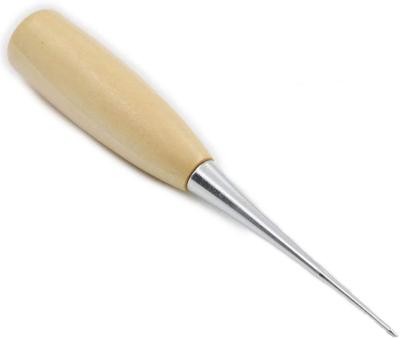 China Multi Functional Awl Pin Punching Hole Maker Stitching Overstitch Wood Handle Awl Leather Stitching Drillable Sewing Kit for sale