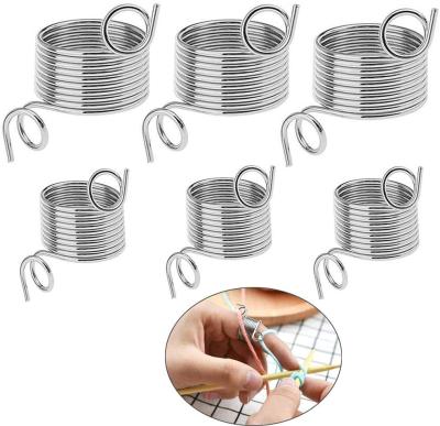 China 6PCS 2 Size Metal Yarn Guide Finger Holder Knitting Thimble Hand Knitting For Crochet Crafts Accessories Knitting Tool for sale