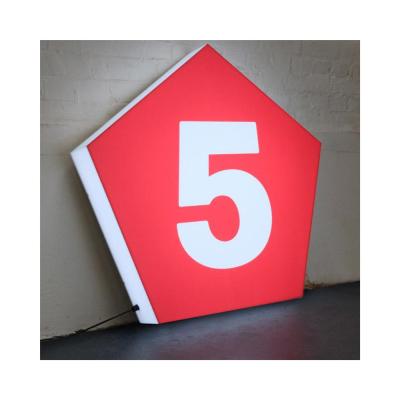 China Custom Buildings Advertising Led Light Box Indoor Business Signs Round Shop Display Sign for sale