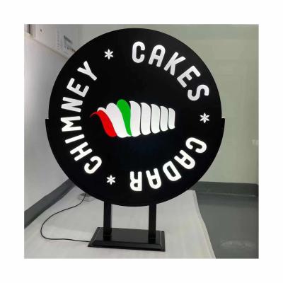 China Buildings Wholesale Round Shape Advertising Signage Led Light Box Custom Metal 3D Double Side Box Sign for sale