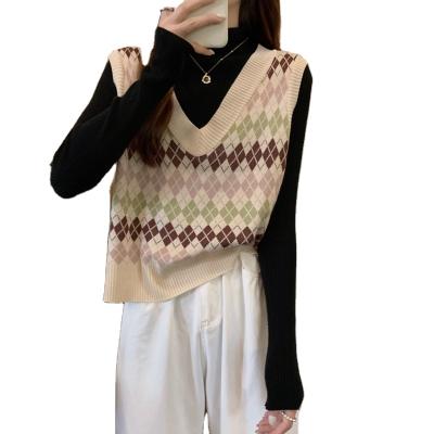 China Autumn And Winter Wholesale Custom Women's New Casual V-Neckline Vest Sleeveless Knitted Sweater for sale