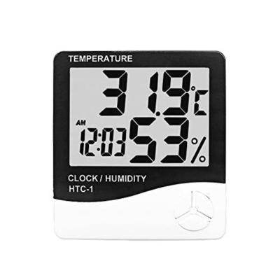 China Temperature and humidity meters AMAZON HTC-1 indoor large screen digital display high-precision thermometer and hygrometer with time calendar for sale