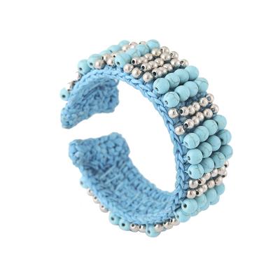 China Custom BOHEMIA Bohemian Designer Charm Beaded Bracelet Fashion Opening Bangle Adjustable Bracelet for sale