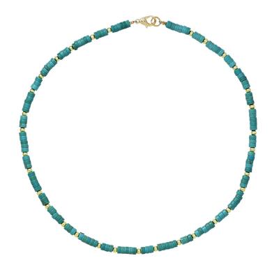 China 2022 BOHEMIA Newcomer Boho Turquoise Beaded Indian Jewelry Necklaces For Ladies Turkey Fashion Niche Handmade Blue Stone Headscarf for sale