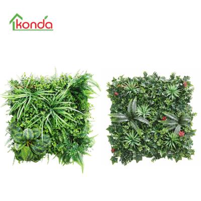 China Indoor Outdoor Decoration Artificial Green Wall Artificial Flowers Wall Plastic Plants Wall for sale