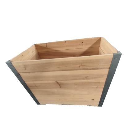 China Plant Flower Herb Outdoors Beam and Column Structure Large Planter Box Garden High Reinforced Wooden Raised Bed for sale