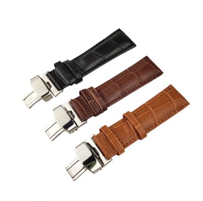 China Fashion Butterfly High Quality Buckle Replacement Leather Smart Watch Strap for sale