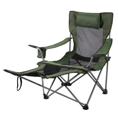 China Modern Portable Reclining Camping Chair With Footrest Recliner Folding Lounge Chair For Adults for sale