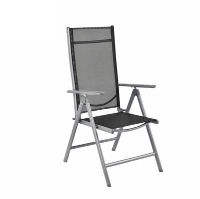 China Modern Outdoor Adjustable Arm Steel Metal Chairs 7-Position Aluminum Garden Folding Chair for sale