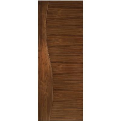 China Contemporary PU Lacquered Walnut Douglas Fir Wood Veneer Flush Door For Bathroom Door for sale