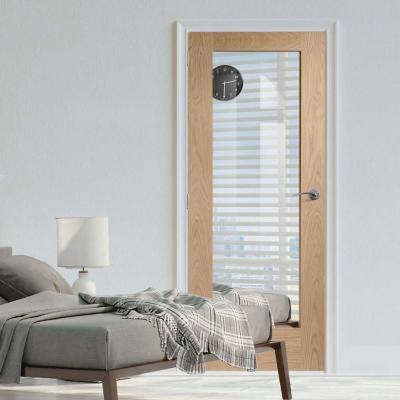 China Modern contemporary oak veneered mirror wood door with molde para puerta for sale