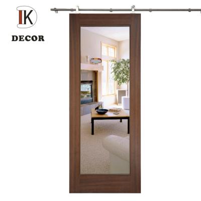 China Decorative Sliding Door Mirror Door Decorative Wooden Solid Wood Internal Glass Doors for sale