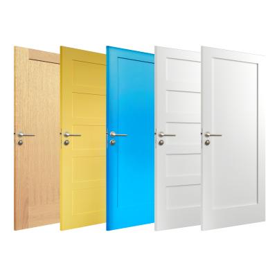 China Hot Selling Sound Insulation Simple Design Shaker Door Bedroom Wood Door Interior Wooden Door for sale