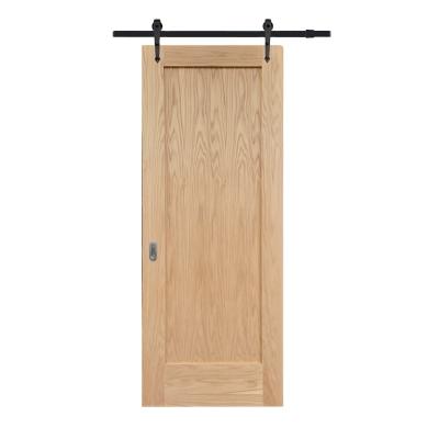 China Interior Decoration Modern Design Solid Oak Veneered Sliding Barn Doors for sale