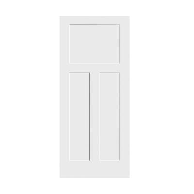 China Easily Assembled White Primered MDF Right Hand Inswing Single Interior Solid Core Prehung Shaker Wood Panel Door for sale