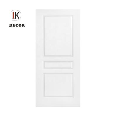 China Modern Classic Interior Core 3 Hollow Panel HDF Molded Door With Door Frame for sale