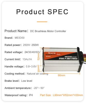 China Wholesale 24V/350W Aluminum High Quality Brushless DC Motor Controller for sale