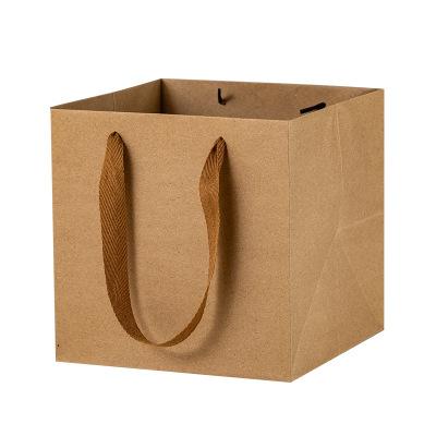 China Wholesale Custom Recyclable Shopping Flower Cake Paper Bag Logo Craft Paper Gift Bag for sale