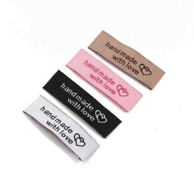 China Sustainable High Quality Woven Fabric Apparel Neck Woven Garment Labels Custom Fabric Labels For Garment for sale