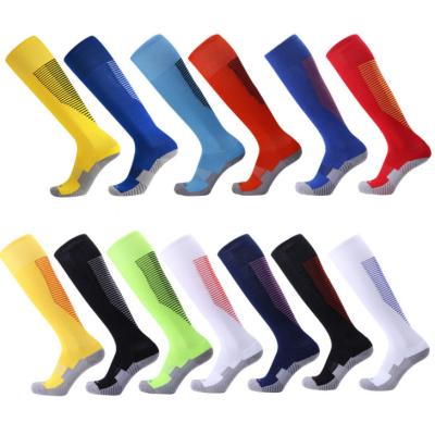 China Anti Slip Anti Bacterial Thick Tube Towel Kids Football Over The Knee Socks Student Sports Socks for sale