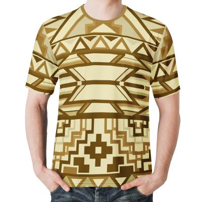 China Anti-Wrinkle Vintage Gold Wholesale Aztec Ibiza Hot Selling Tribal Ethnic Style Plus Size Mens T Shirts for sale