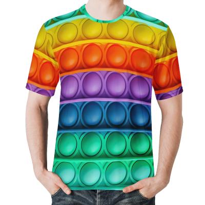 China Anti-Wrinkle Oversized Casual Custom Tee Shorts Cheap Sleelve Pop It 3d Printed Breathable O-Neck T-Shirt For Men for sale