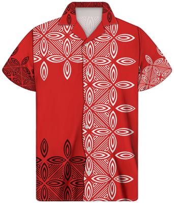 China Summer Men's Luxury Anti-pilling Design Printed Casual Shirts Men's Samoan Tribal Tattoos Tribal Short Sleeve Shirt for sale