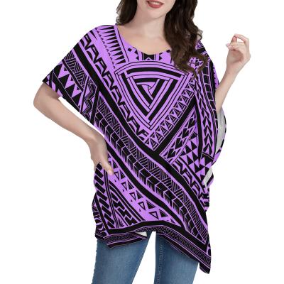 China Morden Style New Arrivals Polynesian Tribal Sublimation Digital Print Ponchos Lounge Wear Anti-Shrink for sale