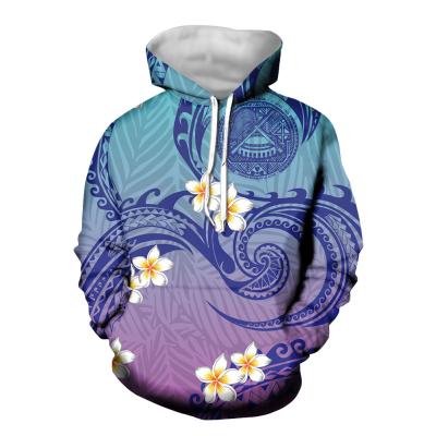 China Ht Polynesia Hawaii Breathable Plumeria Printing Men's Hoodie Sweatshirt Streetwear for sale