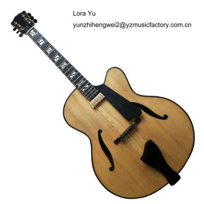 China Solid fir Yunzhi 17inch fully handmade archtop jazz guitar for sale