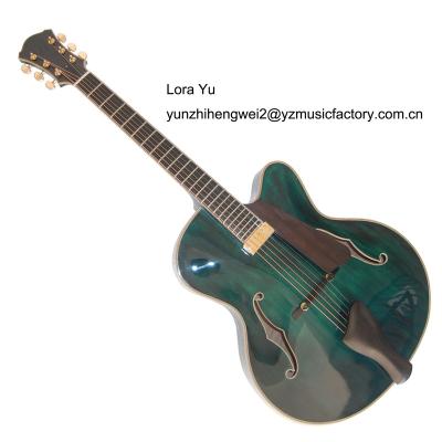 China Spruce& Fully Handmade 17inch Hollow Maple Body Archtop Jazz Guitar for sale