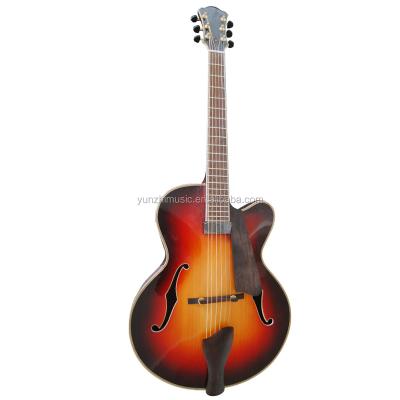 China Full handmade mahogany wood archtop jazz electric guitar flawless and mahogany wood for sale