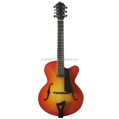 China Spruce$maple 17inch 7 string body fully handmade hollow archtop electric guitar for sale