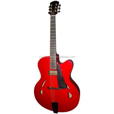 China Fully Handmade Archtop Fir & Maple Wood Body Cavity Maple Electric Guitar for sale