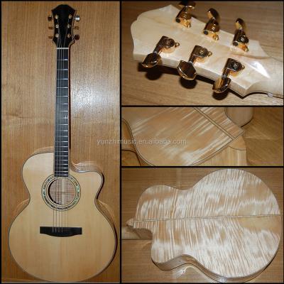 China OM Fully Handmade Solid Maple Wood Flat Top Acoustic Guitar for sale