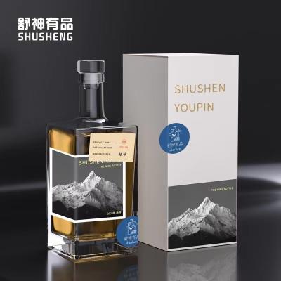 China Beverage 500ml 750ml 1000ml Square Gin Rum Vodka Whiskey Glass Bottle for sale