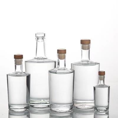 China Factory Direct Wholesale 100Ml 375Ml 500Ml 700Ml 750Ml1000ML Beverage Glass Bottles Rum Whiskey Juniper Spirit Vodka Bottles for sale