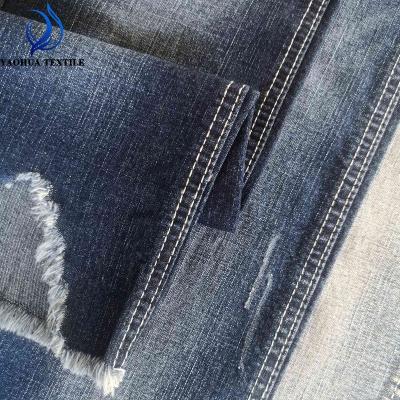 China 2290 Cross Size Stretch Spandex Cotton Polyester Viscous Woven Twill Denim Fabric For Men Jeans for sale