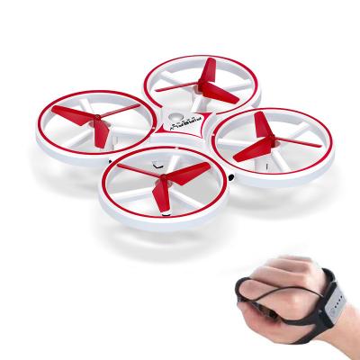 China Playing Hot Wholesale Hand Induction Aircraft UFO TOYS UAV Remote Control Four Axis Aircraft Drone Remote Control Watch for sale