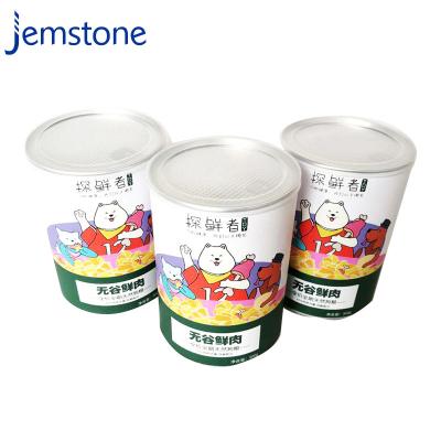 China Biodegradable Round Paper Tube Green Packaging Box Storage Container Canister Airtight Pet Food Packaging for sale