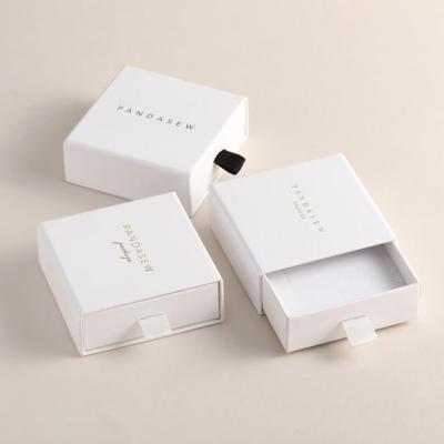 China Recycled Materials Paper Box White Black Custom Jewelry Box With Logo Necklace Earrings Package Bulk Drawer Sponge Cardboard Box Customized for sale