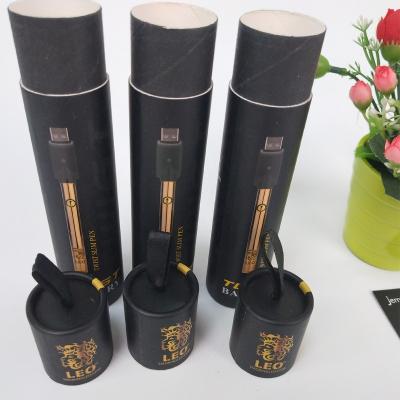 China Hot Sale Recycled Cardboard Materials Handmade Paper Tube Round Biodegradable Packaging Box With Handle for sale