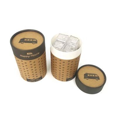 China Eco Biodegradable Customize Cardboard Kraft Paper Gift Box With Clear Wine Paper Gift Bottle Tea Window Kraft Paper Packaging Tubes for sale