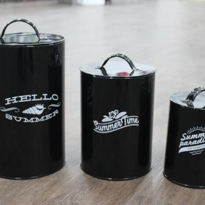 China Sustainable Wholesale Customized Round Metal Canister Set for sale