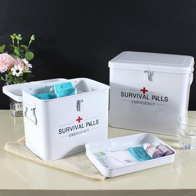 China Metal Stocked Storage Box for Medical Equipment First Aid Kit Home Use Car Use First Aid Box for Restaurant Hotel for sale